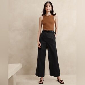 Banana Republic Black Wide Leg High-Waisted Trousers